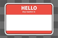 PNG hello my name is badge, transparent background