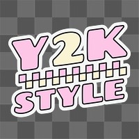 Y2k style png typography, transparent background