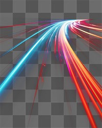 PNG abstract neon road effect, transparent background 