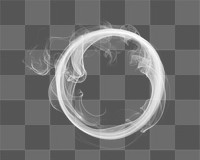 PNG Cigarette smoke ring circle black white. 