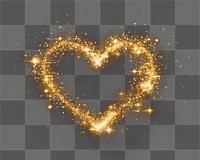 PNG gold heart glitter bokeh effect, transparent background AI generated image by rawpixel