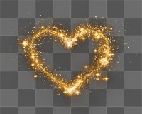 PNG glittering heart sparkles love