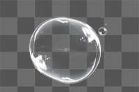 PNG isolated single bubble effect, transparent background 