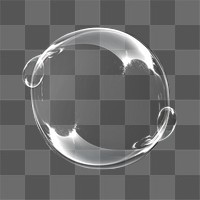 PNG isolated single bubble effect, transparent background 