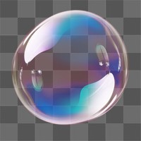 PNG isolated single bubble effect, transparent background 