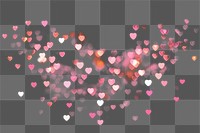PNG heart bokeh effect, transparent background AI generated image by rawpixel