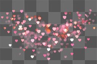 PNG heart bokeh effect, transparent background 