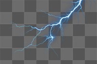 PNG blue lightning effect, transparent background 