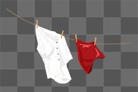 Hang drying png, aesthetic illustration, transparent background