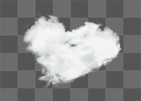 Heart cloud png, transparent background