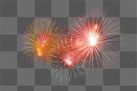 PNG Festive fireworks, collage element, transparent background