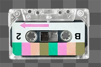 Cassette tape png sticker, transparent background