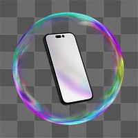 3D smartphone screen png sticker, digital device, transparent background