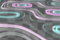 Abstract wavy png pastel topography, transparent background