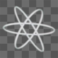 3D atom png icon, transparent background