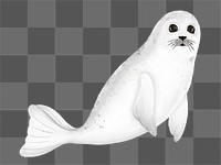 Cute seal png sticker, animal illustration, transparent background