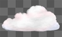 Pink cloud png sticker illustration, transparent background