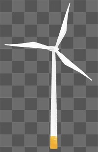 Wind power turbine png sticker illustration, transparent background