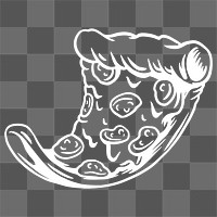 Pizza slice png element, drawing illustration, transparent background