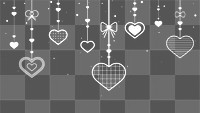 Png heart ornaments border, transparent background