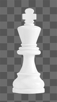 Png white king chess piece element, transparent background