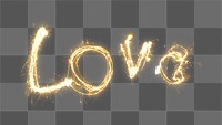 PNG Love sparklers, collage element, transparent background