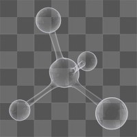 Science icon png 3D molecule, transparent background