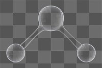 Science icon png 3D molecule, transparent background