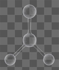 3D molecule png science icon, transparent background