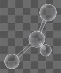 3D molecule png science icon, transparent background