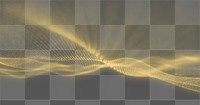 Digital network png yellow geometric wave, transparent background