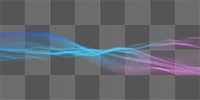 Dynamic wave png gradient blue, transparent background