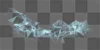 Digital network png blue geometric wave, transparent background