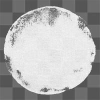 White circle block print png element, transparent background