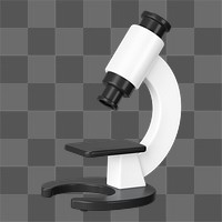 PNG 3D science microscope, element illustration, transparent background