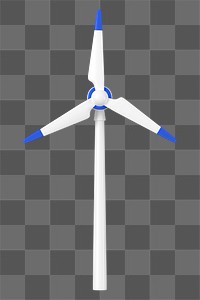 PNG 3D wind turbine, element illustration, transparent background