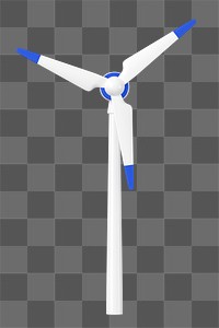 PNG 3D wind turbine, element illustration, transparent background