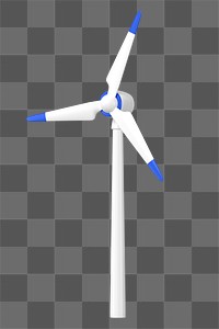 PNG 3D wind turbine, element illustration, transparent background