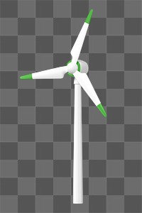 PNG 3D wind turbine, element illustration, transparent background