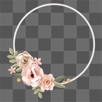 Flower frame png element, transparent background