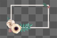 Flower frame png element, transparent background