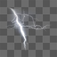 PNG lightning bolt in a storm, collage element, transparent background