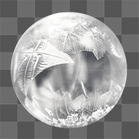 Png frozen bubble, isolated object, transparent background