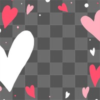 Valentine’s day png border, transparent background