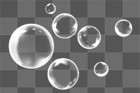 Png clear bubbles element, transparent background