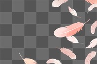 Feather png border, transparent background