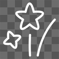 PNG Shooting star doodle illustration sticker, transparent background