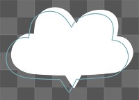 Png white speech cloud, transparent background