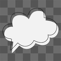 Png white message cloud, transparent background