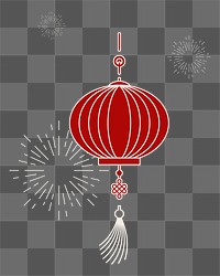 Png red Chinese lantern element, transparent background